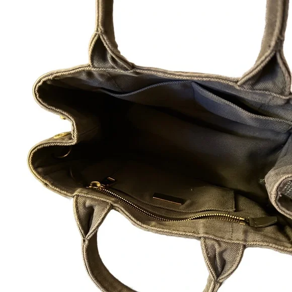 Prada Olive Green Canvas Tote Bag - Picture 6 of 8